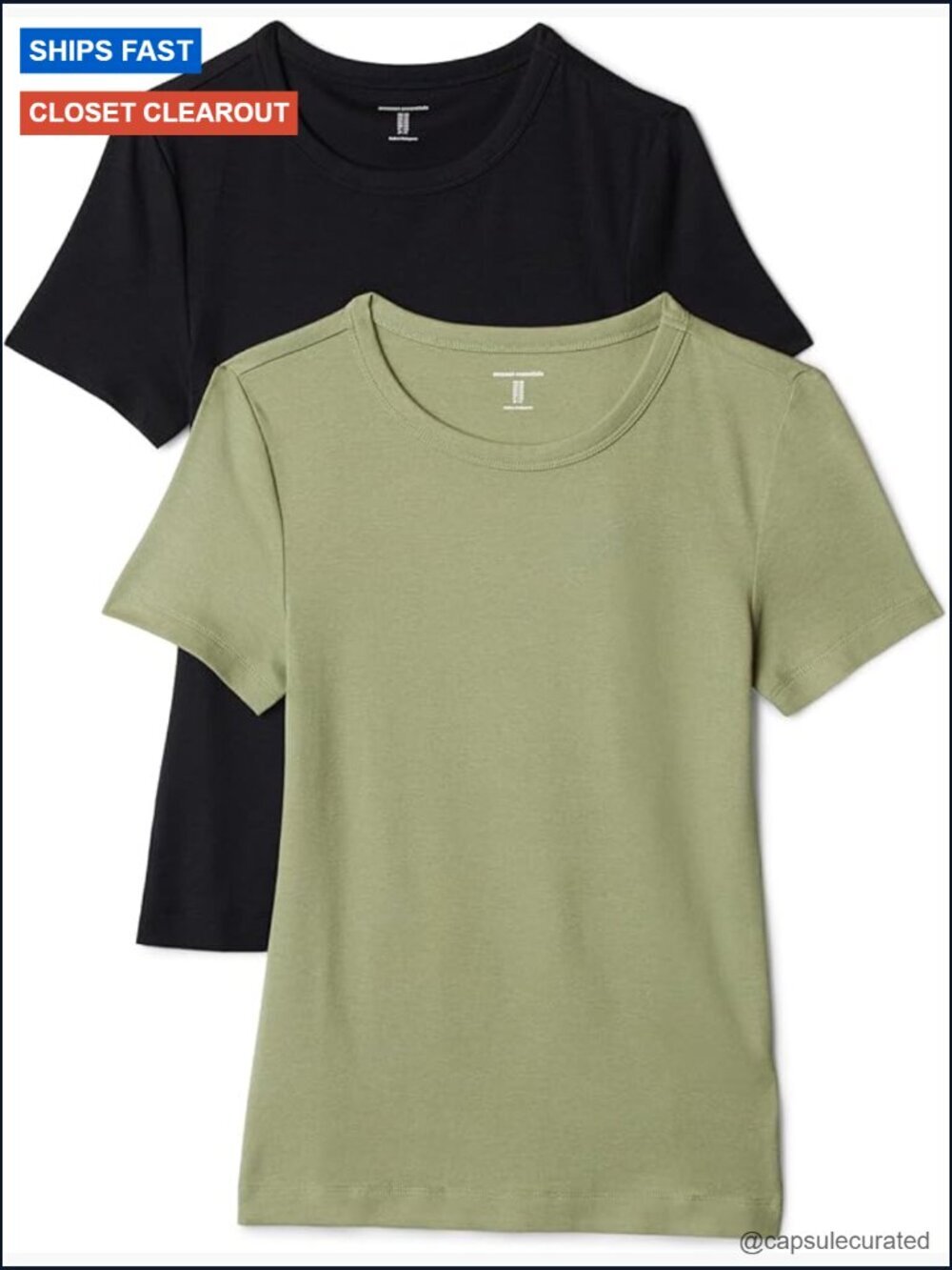 Women's Slim-Fit Short-Sleeve T-Shirt 2-Pack Tee